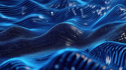 Poster - horizontal image of an abstract futuristic cyberspace blue transparent background generative ai