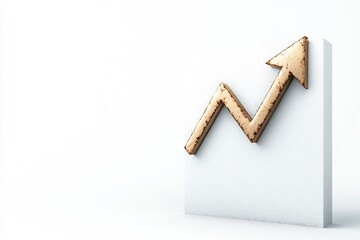 Poster - crisp and clear futuristic financial infographic featuring a prominent upward facing arrow on a star