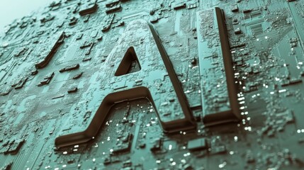 Leinwandbilder -  abstract futuristic background with digital technology and artificial intelligence concepts. The text 