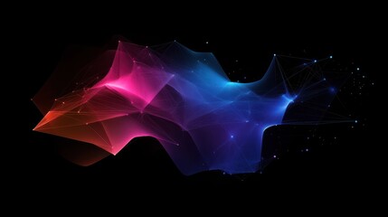 Poster - Abstract polygonal space low poly dark background with connecting dots and lines.