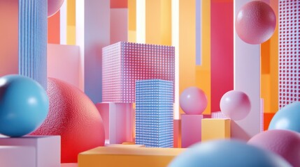 Poster - 3d rendering of cube abstract geometric background. technology concept