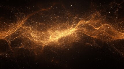 Poster - intricate lines and dots creating a glowing abstract network on a dark background, symbolizing conne