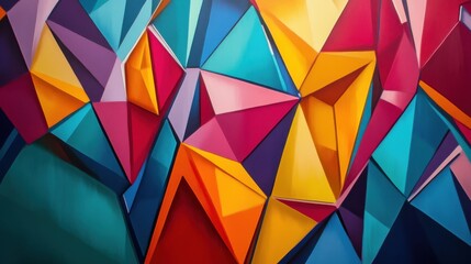 Poster - Abstract geometric backgrounds full color polygon background