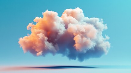 Poster - Soft and Fluffy Cloud Formation in a Bright Blue Sky