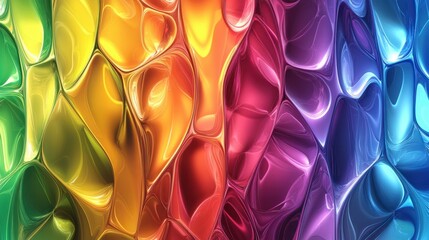 Fototapete - A futuristic vertical 3D wallpaper with abstract neural network designs glowing in vibrant colors