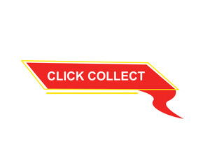 Click collect web Vector Illustration button label template text with colorful icon