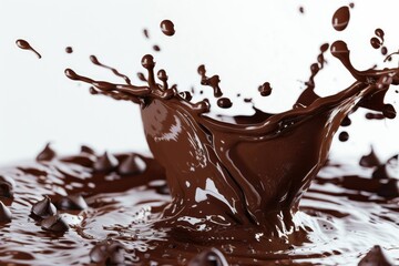 Wall Mural - Ultra Hd Visual of Chocolate Splash Isolated on White