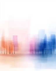 Poster - Pastel Hued Gradient Landscape with Tactile Impressionist Brushwork   A sophisticated and modern visual language featuring a delicate layered pattern and subtle