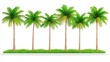 © niramol - A photostock of symmetrical rows of tropical palm trees set against a bright white background, ideal for exotic designs. High Quality