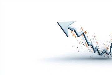 Poster - upward trending abstract financial chart with dynamic data points and prominent arrow illustrating a