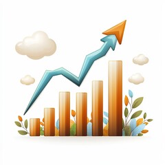 Poster - Upward Trending Financial Chart with Arrow Symbolizing Prosperous Economic Growth and Business Advancement  Modern Flat Design Graphic