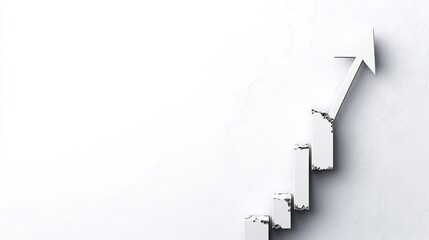 Poster - minimalist and sleek digital artwork depicting an ascending financial graph with an upward pointing 