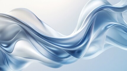 Fototapete - A vertical 3D design featuring flowing wave patterns in metallic tones, rising elegantly on a light backdrop