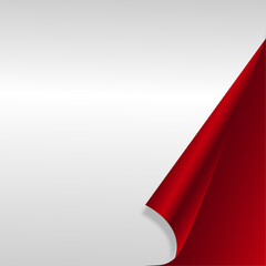 Wall Mural - Red page with curled corner.	