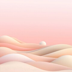 Poster - Serene Minimalist Landscape with Soft Pastel Gradient Background and Delicate Textured Noise Effect Conveying a Sophisticated and Elegant Aesthetic in a Tranquil Calming Atmosphere