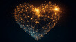 © Saeed - A heart made of interconnected polygons, resembling a digital art style, glowing softly against a sleek black background.