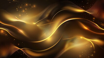 Wall Mural - abstract golden wave background with a sparkling effect.
