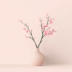 Poster - Elegant minimalist pastel gradient still life with seamless color transition refined textured noise detail and contemporary ceramic vase