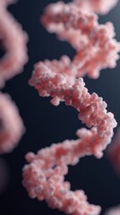 Poster - Abstract Molecular Structure in Pink and Blue Background 3D Rendering