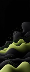 Poster - Ominous Oscillating Green Formations Against Dark Space in 3D