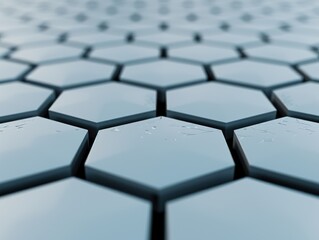 Aufkleber - Abstract Blue Hexagonal Pattern Background with Smooth Texture