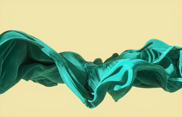 Aufkleber - Flying cloth with natural light beam and shadow. 3d rendering.