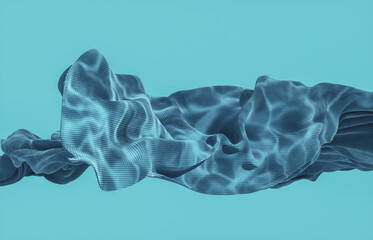 Poster - Flying cloth with natural light beam and shadow. 3d rendering.