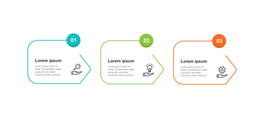 Poster - 3 step process infographic template with icons suitable for business information and web presentation 