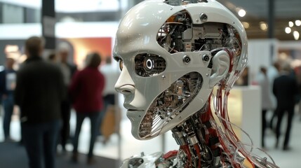 Poster - Futuristic humanoid robot with visible internal mechanisms and circuits