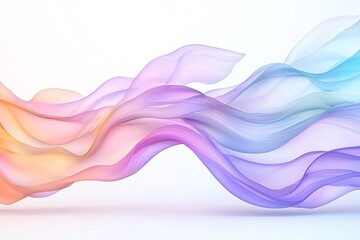 Poster - Mesmerizing iridescent abstract waves in an icy hued futuristic design with a serene constructivist influenced aesthetic  The dynamic undulating shapes create a hypnotic