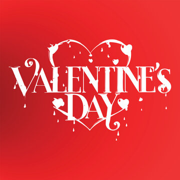 happy valentine’s day typography in vector