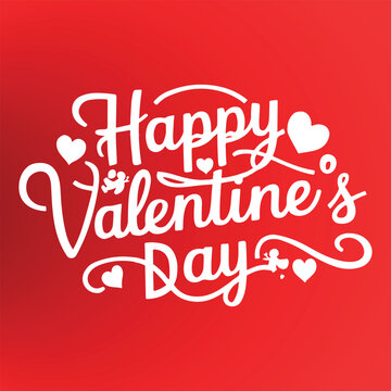 happy valentine’s day typography in vector