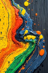 Poster - Vibrant, Liquid Paint Swirls Abstract Background For Marketing, Creativity, And Innovation