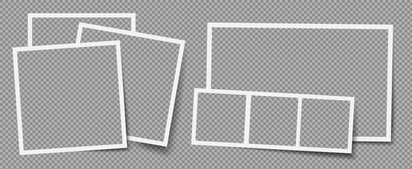 Aufkleber - Photo frame template with transparent background, featuring a vintage picture and realistic photograph.