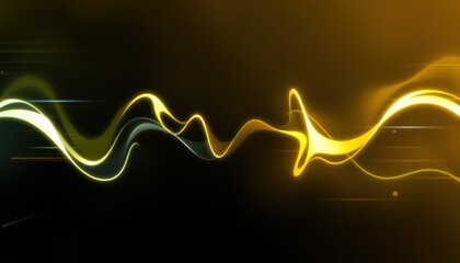 Poster - Abstract Golden Wave: A Symphony of Light and Motion