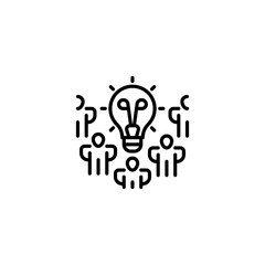 Poster - Shared Ideas line icon. Universal creative premium symbol. Vector sign icon logo template. Vector illustration