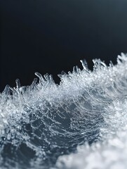 Fototapete - A close-up of frost crystals on a car window during a cold winter morning. 