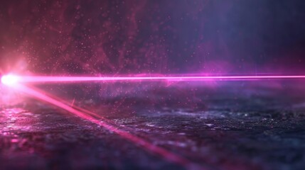Poster - Bright purple light beam illuminates a dark background, creating an intriguing contrast and an otherworldly ambiance