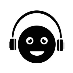 Wall Mural - dj smiley face symbol