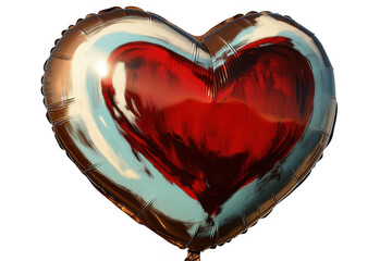 Wall Mural - red heart-shaped balloon, valentine's day, on white background, PNG, transparent, isolated, on transparent background, no background	