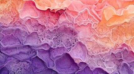 Poster - Complex organic patterns with vibrant pink, orange, and purple tones create a mesmerizing visual experience reminiscent of natural forms