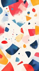 Poster - Abstract Colorful Shapes Wallpaper: A vibrant digital artwork featuring an array of geometric shapes in various colors and sizes, creating a dynamic and playful composition.