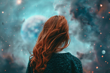 Wall Mural - ai generated picture of human life on another planet