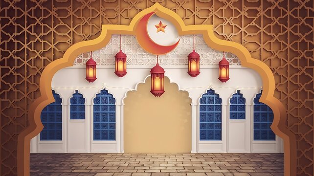 Eid mubarak islamic greetings background