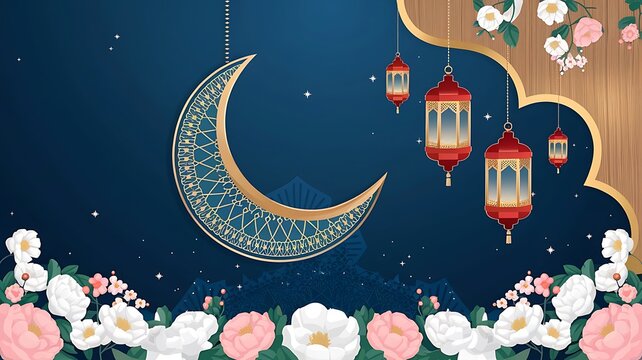 Eid mubarak islamic greetings background
