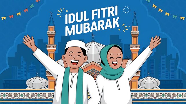 Eid mubarak islamic greetings background