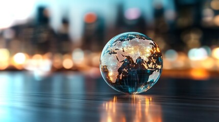 Poster - Visualizing global financial inequality through an illuminated globe depicting economic disparities