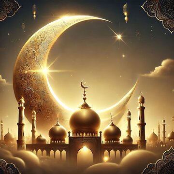 Eid mubarak islamic greetings background