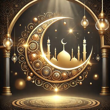 Eid mubarak islamic greetings background