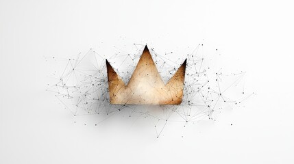 Poster - Abstract Crown Design with Geometric Lines and Dots on Minimalist Background for Creative Projects